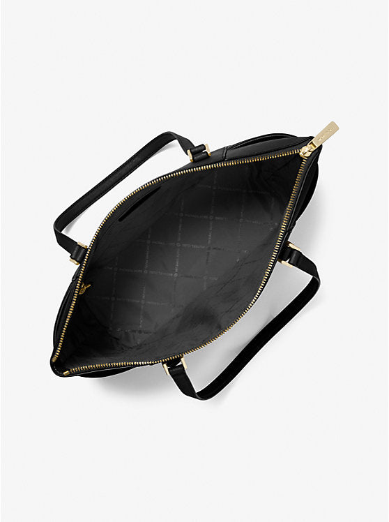 132 - MICHAEL KORS Charlotte Large Saffiano Leather Top-Zip Tote Bag