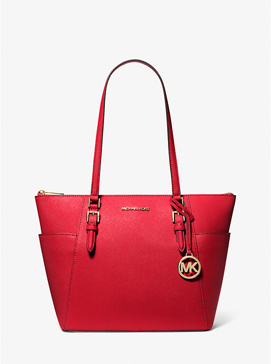 134 - MICHAEL KORS Charlotte Large Saffiano Leather Top-Zip Tote Bag