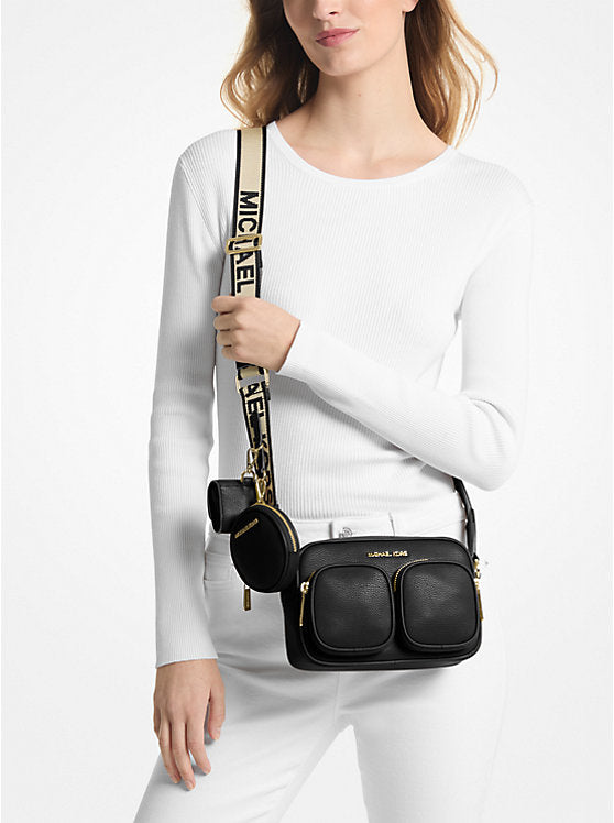 137 - MICHAEL KORS Jet Set Medium Leather Crossbody Bag with Case for Apple Airpods Pro