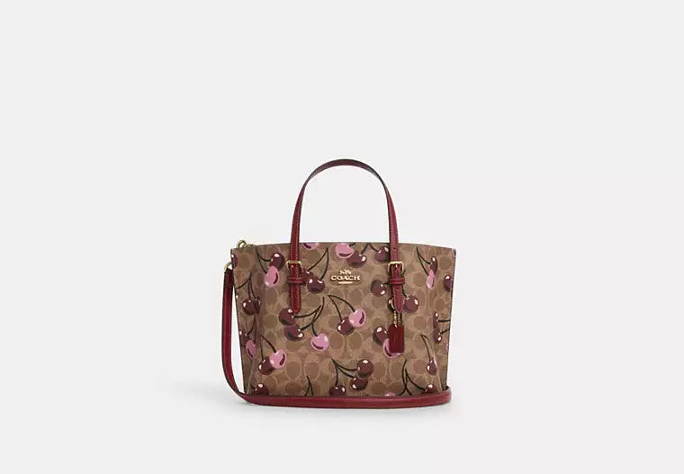 18 - ENTREGA INMEDIATA - COACH Mollie Tote Bag 25 In Signature Canvas With Cherry Print