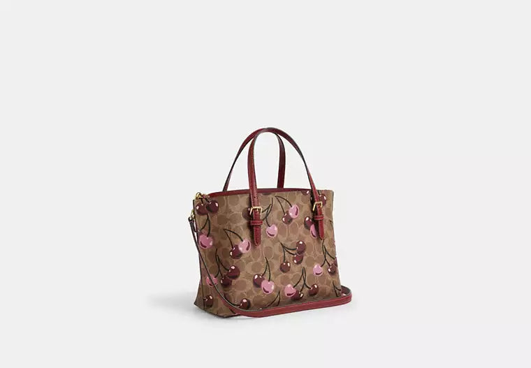 18 - ENTREGA INMEDIATA - COACH Mollie Tote Bag 25 In Signature Canvas With Cherry Print