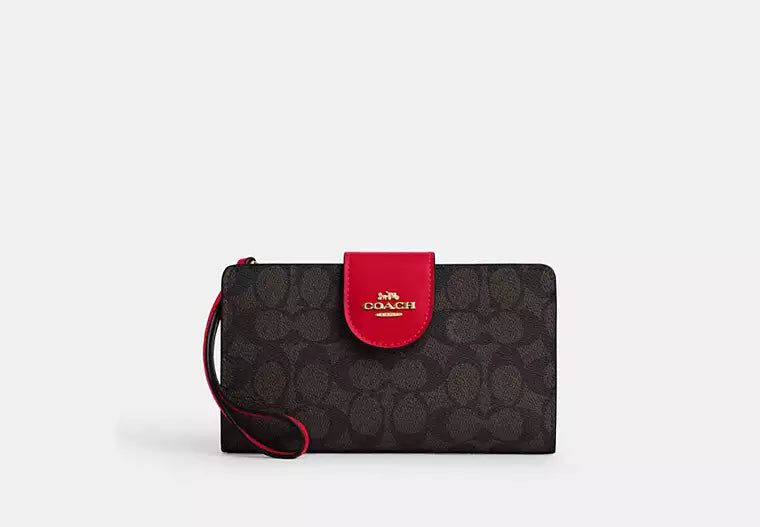 215 - COACH Phone Wallet In Signature Canvas