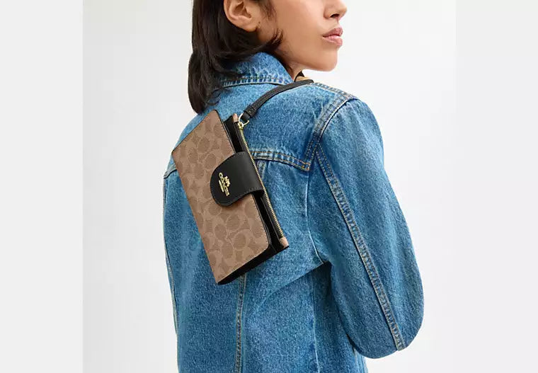 216 - COACH Phone Wallet In Signature Canvas