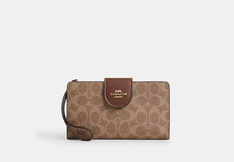 217 - COACH Phone Wallet In Signature Canvas
