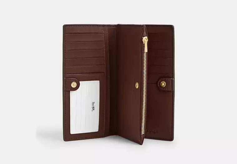 222 - COACH Slim Zip Wallet In Signature Canvas