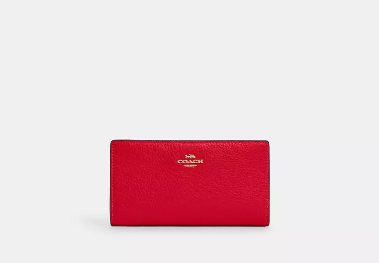 224 - COACH Slim Zip Wallet In Colorblock Signature Canvas