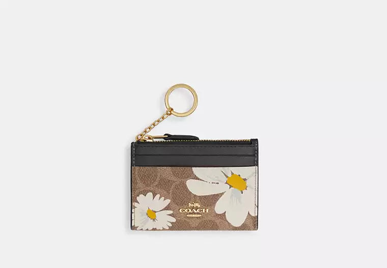 230 - COACH Mini Skinny Id Case In Signature Canvas With Floral Print