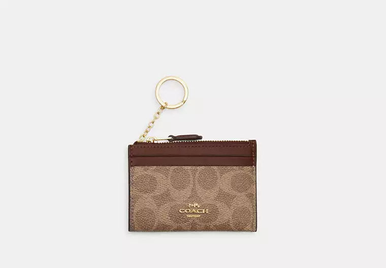 232 - COACH Mini Skinny Id Case In Signature Canvas