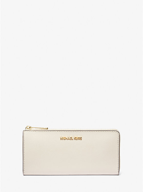 242 - MICHAEL KORS Jet Set Travel Large Saffiano Leather Quarter-Zip Wallet