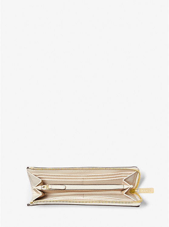 242 - MICHAEL KORS Jet Set Travel Large Saffiano Leather Quarter-Zip Wallet