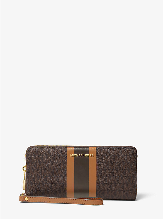 248 - MICHAEL KORS Logo Stripe Continental Wristlet
