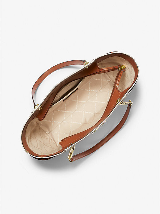 35 - SOBRE PEDIDO - MICHAEL KORS Jet Set Large Signature Logo Shoulder Bag