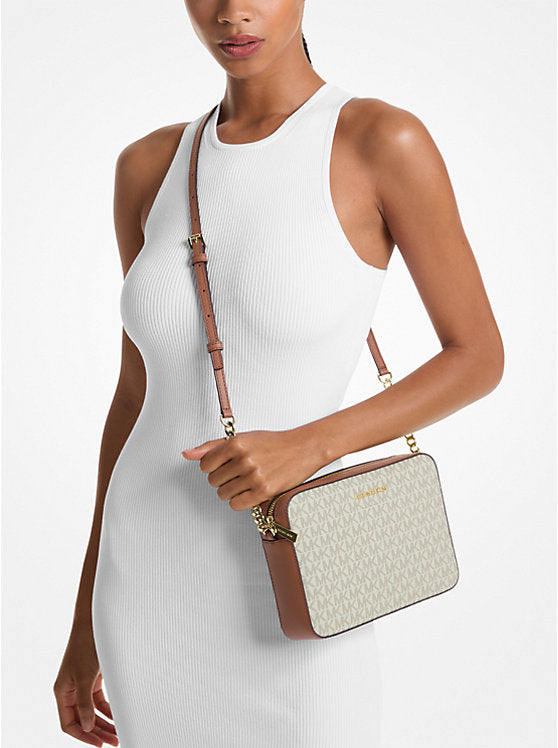 35 - ENTREGA INMEDIATA - MICHAEL KORS Jet Set Large Printed Logo Crossbody Bag