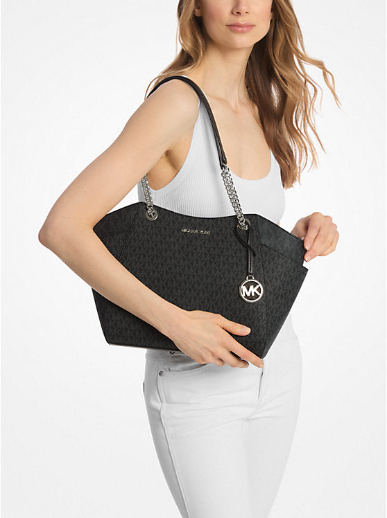 36 - SOBRE PEDIDO - MICHAEL KORS Jet Set Large Signature Logo Shoulder Bag
