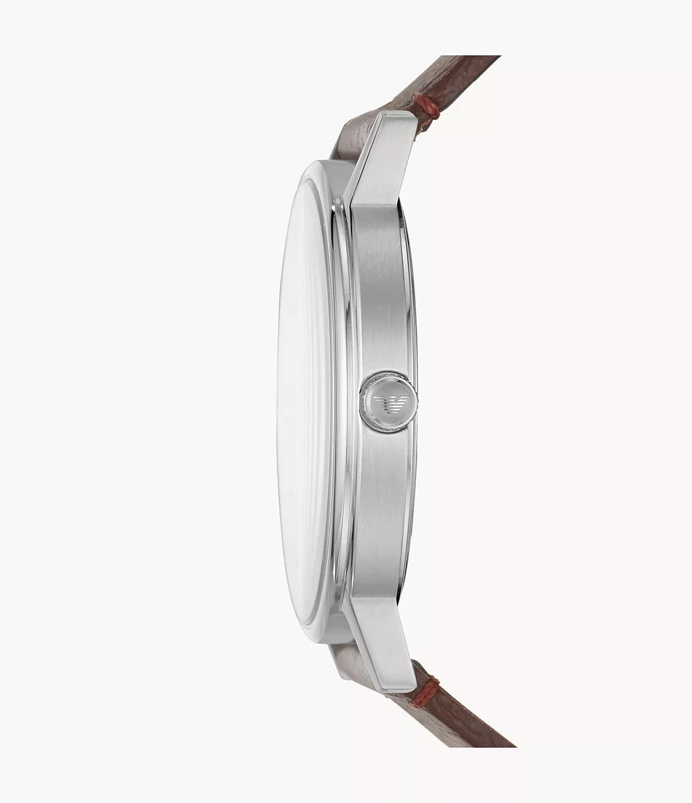 39 - ENTREGA INMEDIATA - Emporio Armani Men's Three-Hand Brown Leather Watch