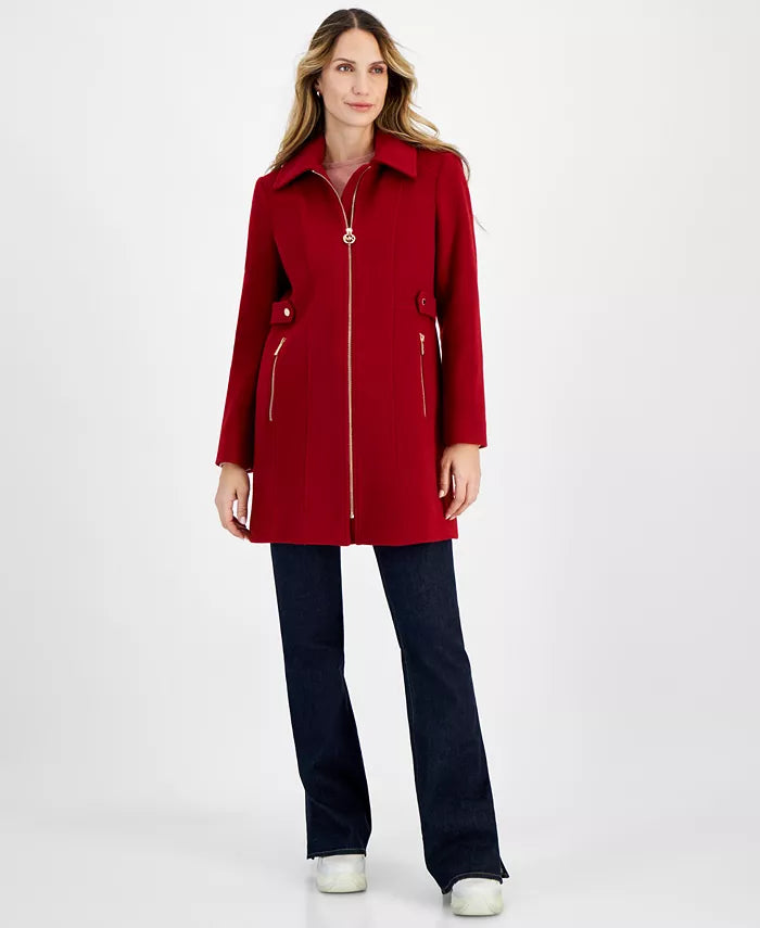 470 - Michael Kors Women's Collared Zip-Front Coat,
