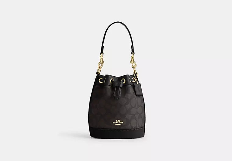 48 - COACH Mini Bucket Bag In Signature Canvas