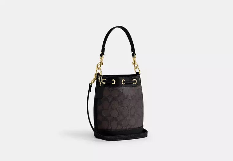 48 - COACH Mini Bucket Bag In Signature Canvas
