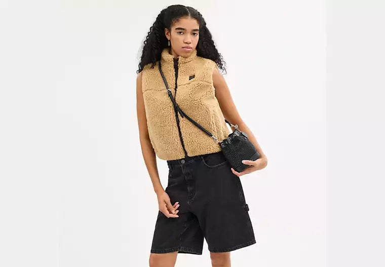 49 - COACH Mini Bucket Bag With Crystal