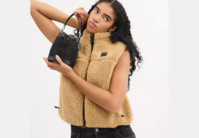 49 - COACH Mini Bucket Bag With Crystal