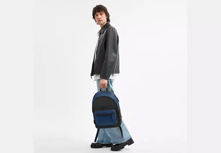 644 - SOBRE PEDIDO - COACH West Backpack In Colorblock Signature Canvas