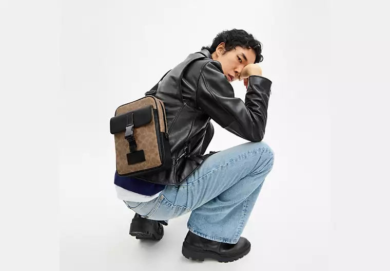 653 - COACH Track Pack In Signature Canvas