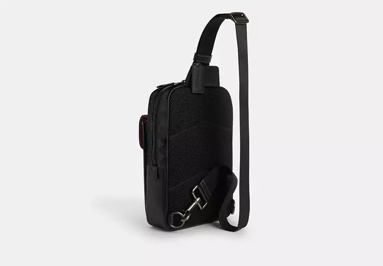 654 - COACH Track Pack In Signature Canvas