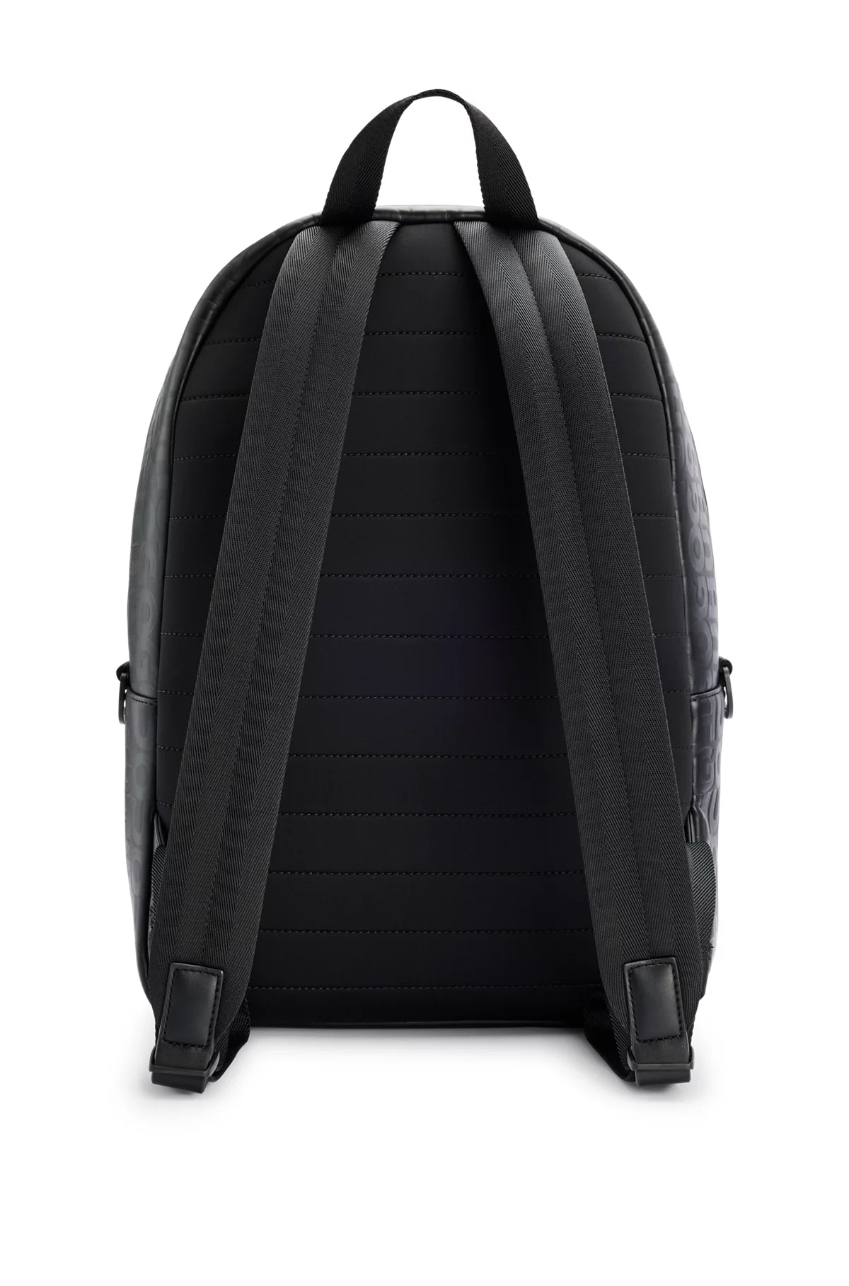 675 - HUGO BOSS Faux-leather backpack with repeat-logo motif
