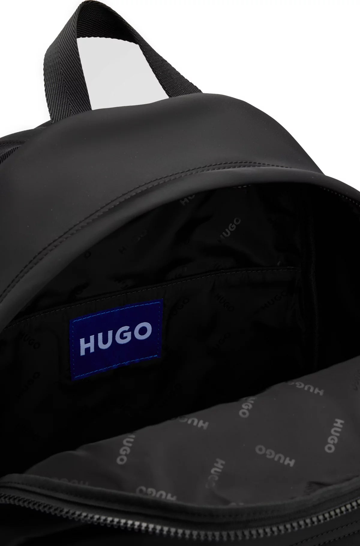 676 - HUGO BOSS Twill backpack with blue logo label