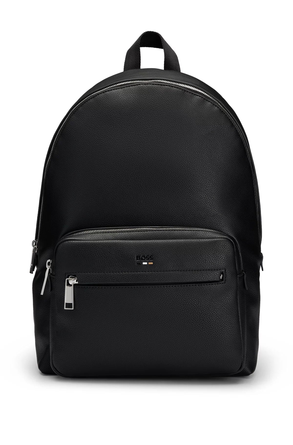 677 - HUGO BOSS Faux-leather backpack with logo and signature stripe