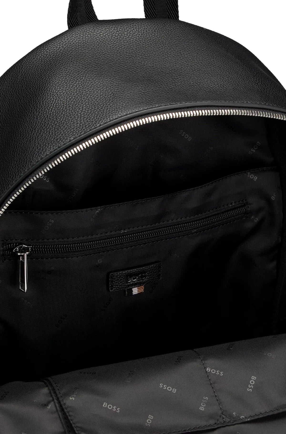 677 - HUGO BOSS Faux-leather backpack with logo and signature stripe