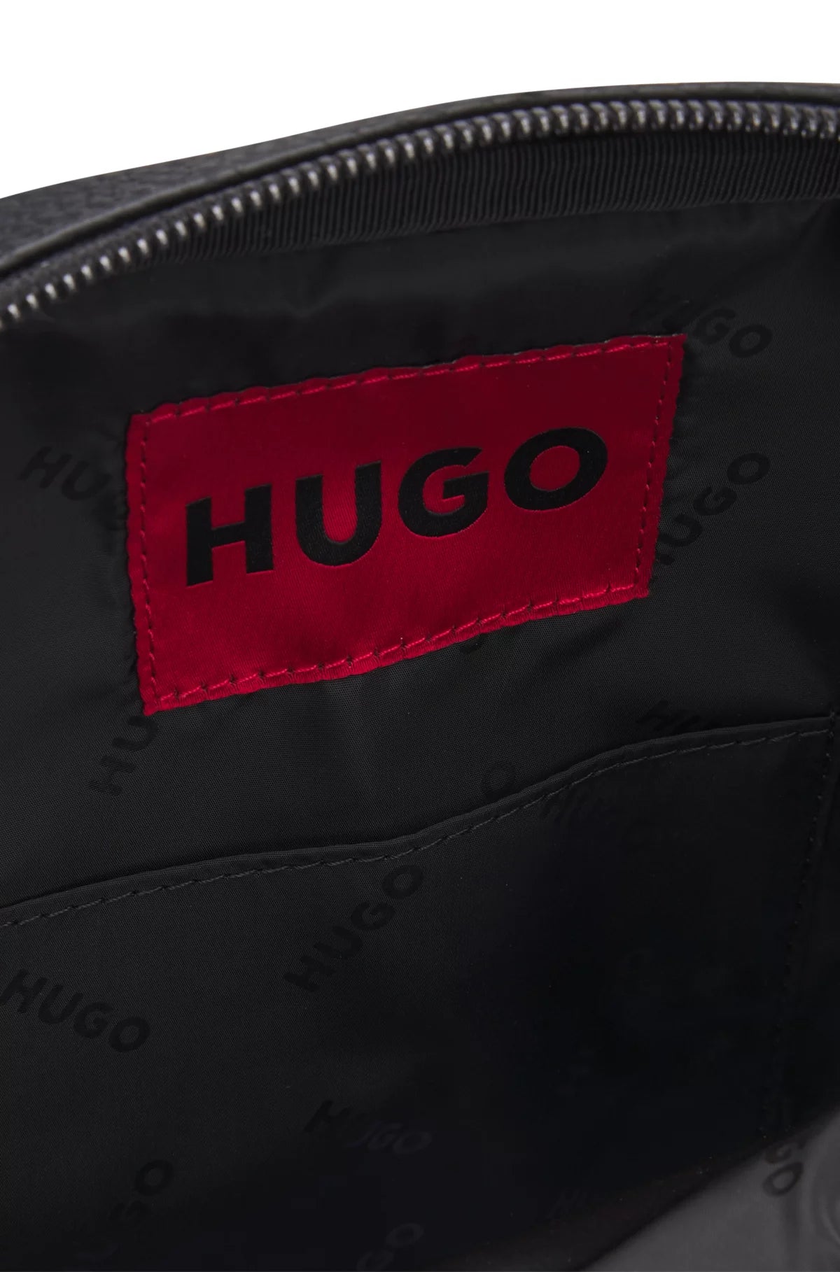 678 - HUGO BOSS Grained mono-strap backpack with stacked logo