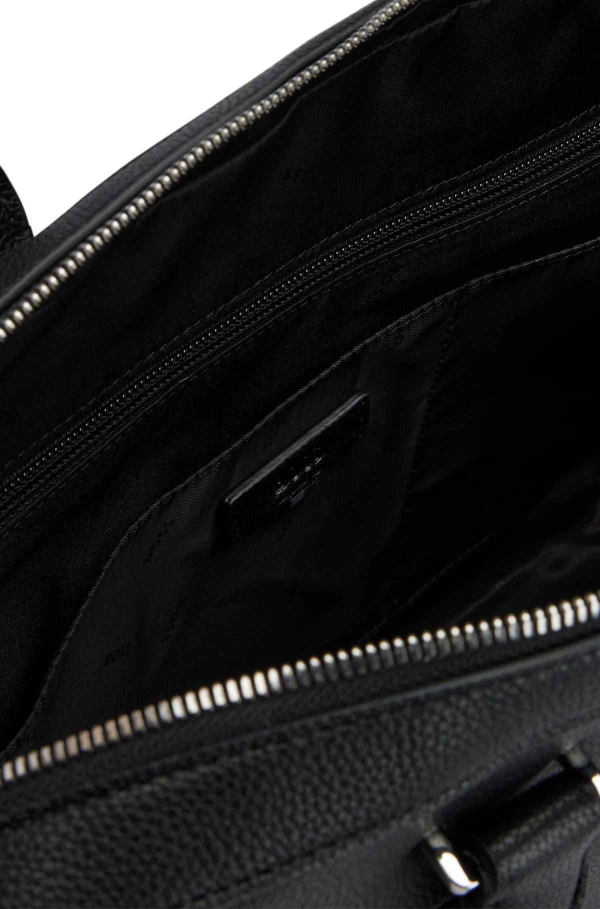 680 - HUGO BOSS Faux-leather document case with logo and signature stripe