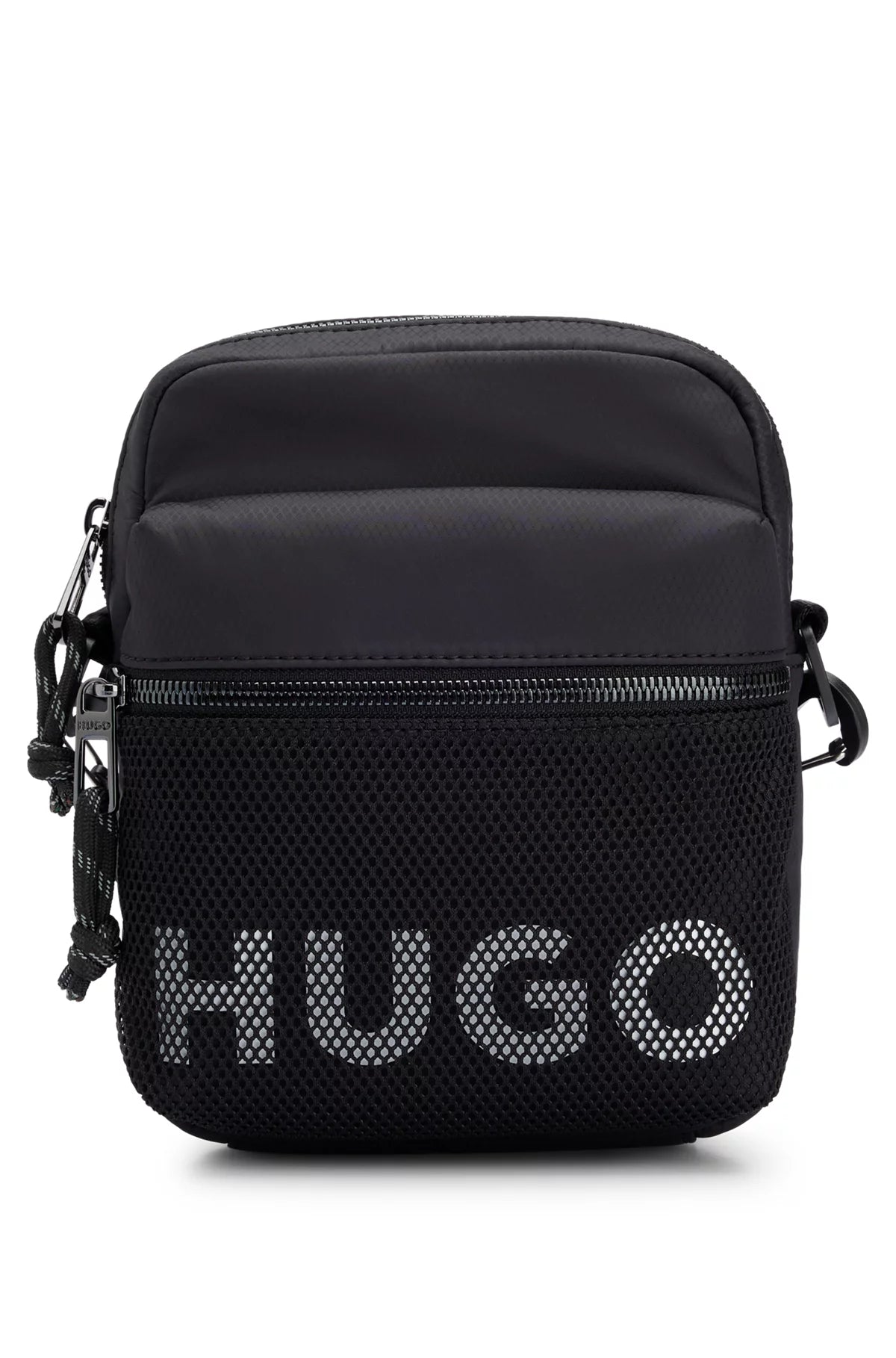 683 - HUGO BOSS Reporter bag with contrast logo and mesh overlay