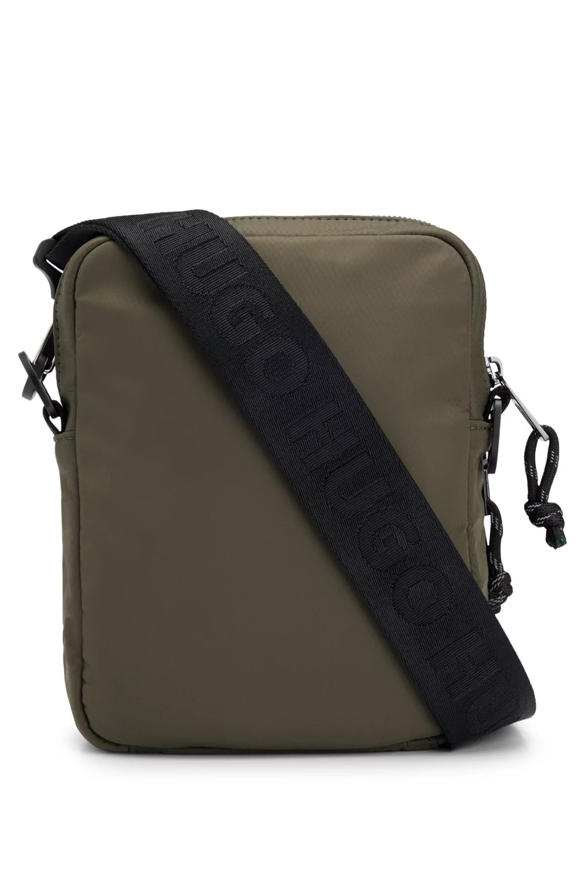 684 - HUGO BOSS Faux-leather envelope bag with logo and signature stripe