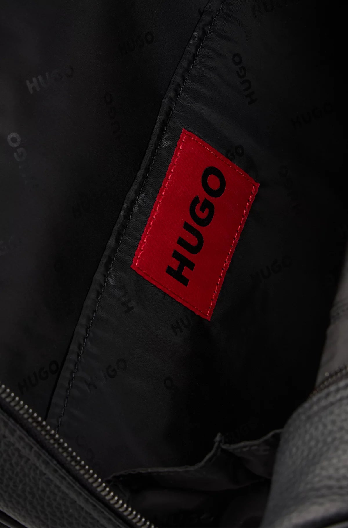 685 - HUGO BOSS Grained faux-leather backpack with stacked logo trim