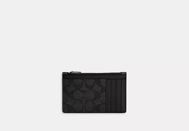 757 - COACH Zip Card Case In Signature