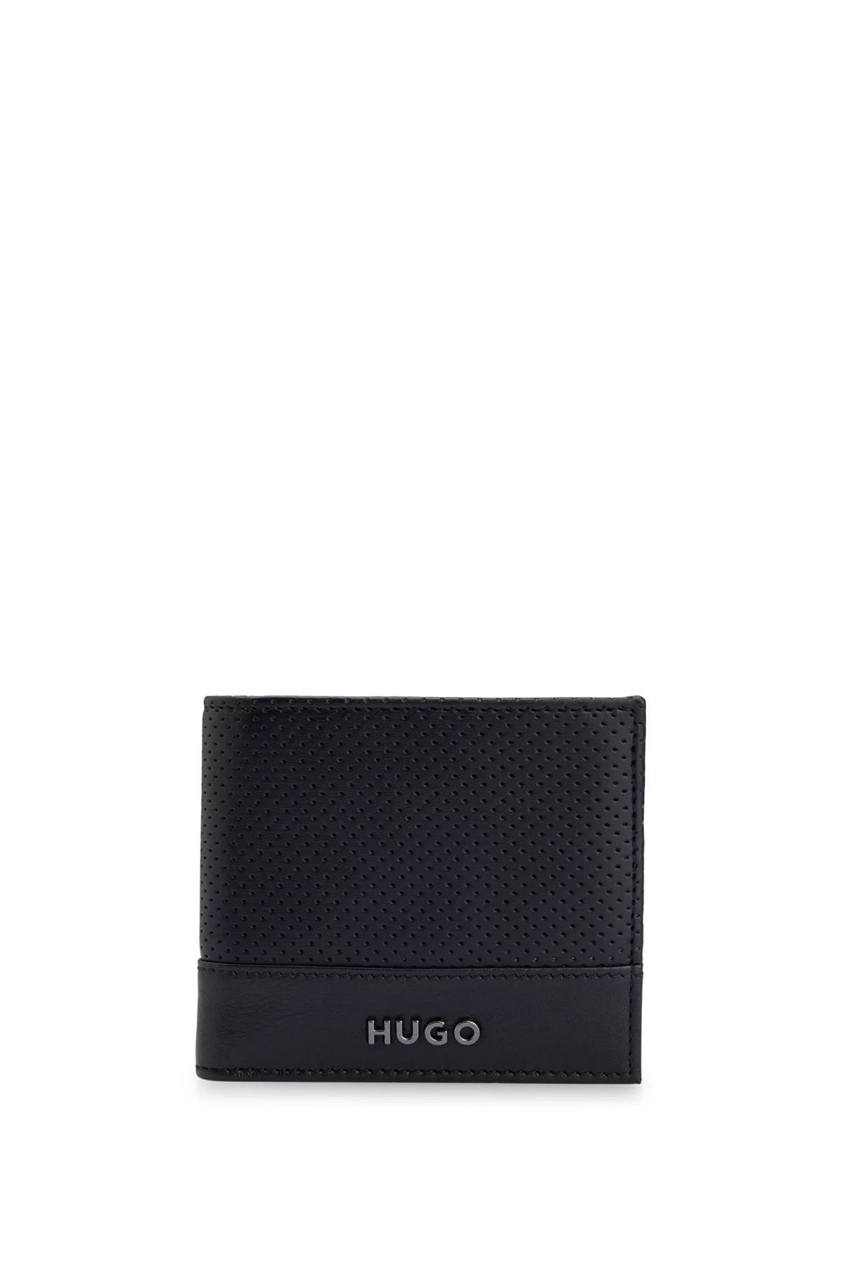 762 - HUGO BOSS Perforated-leather wallet with logo hardware