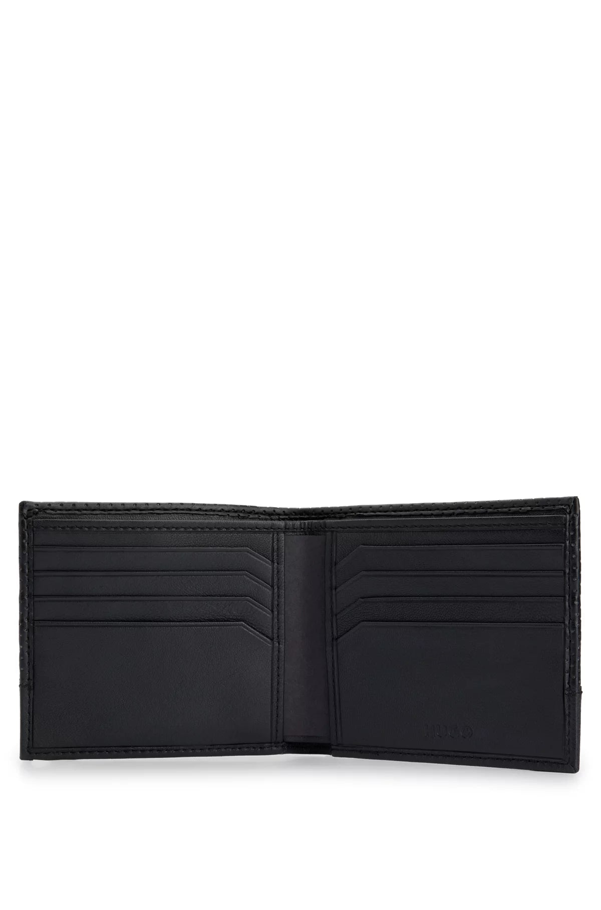 762 - HUGO BOSS Perforated-leather wallet with logo hardware