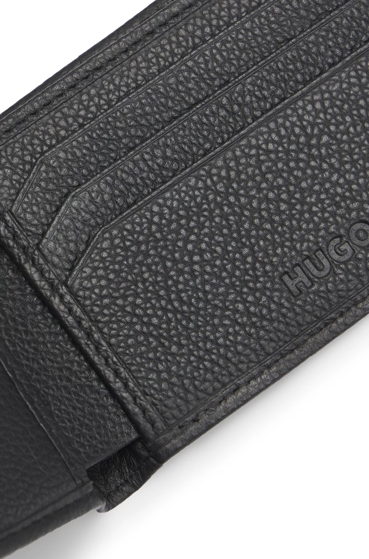 763 - HUGO BOSS Nappa-leather wallet with all-over stacked logos