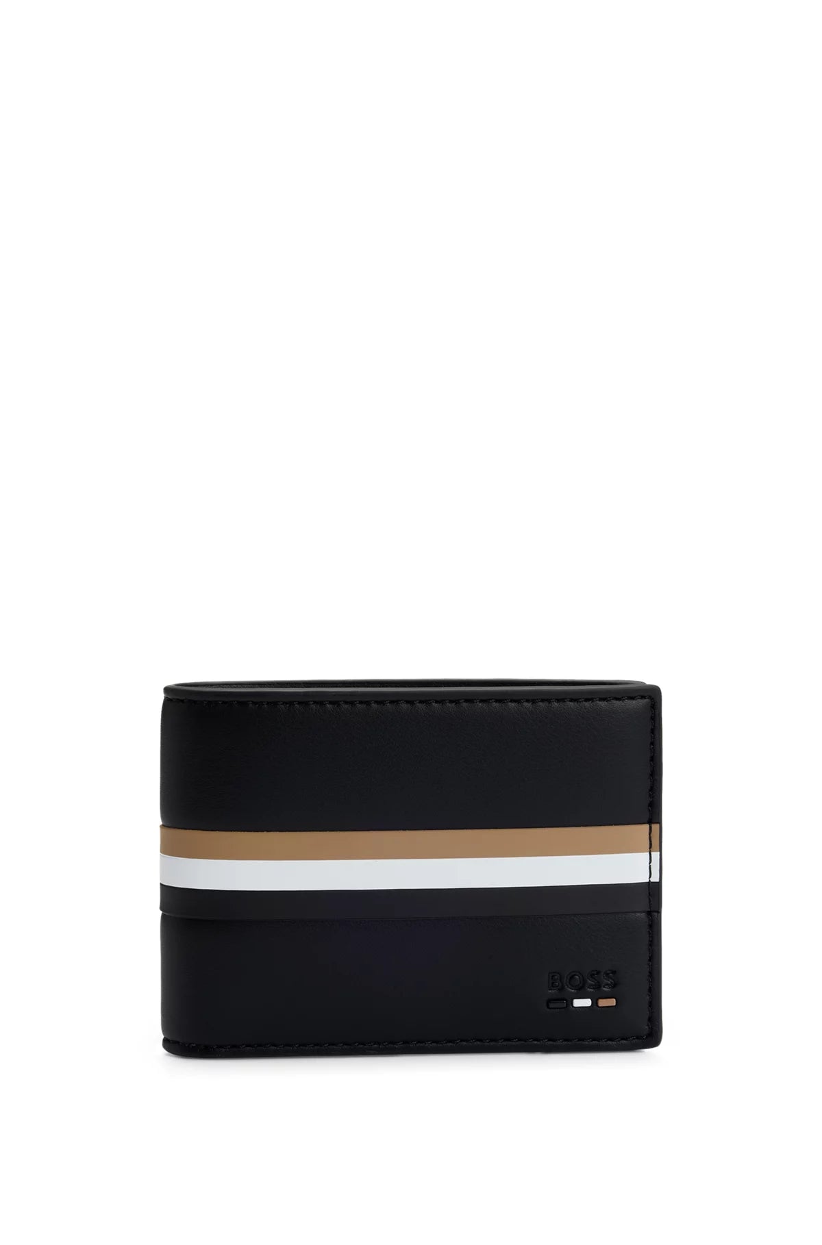 764 - HUGO BOSS Faux-leather wallet with signature-stripe details