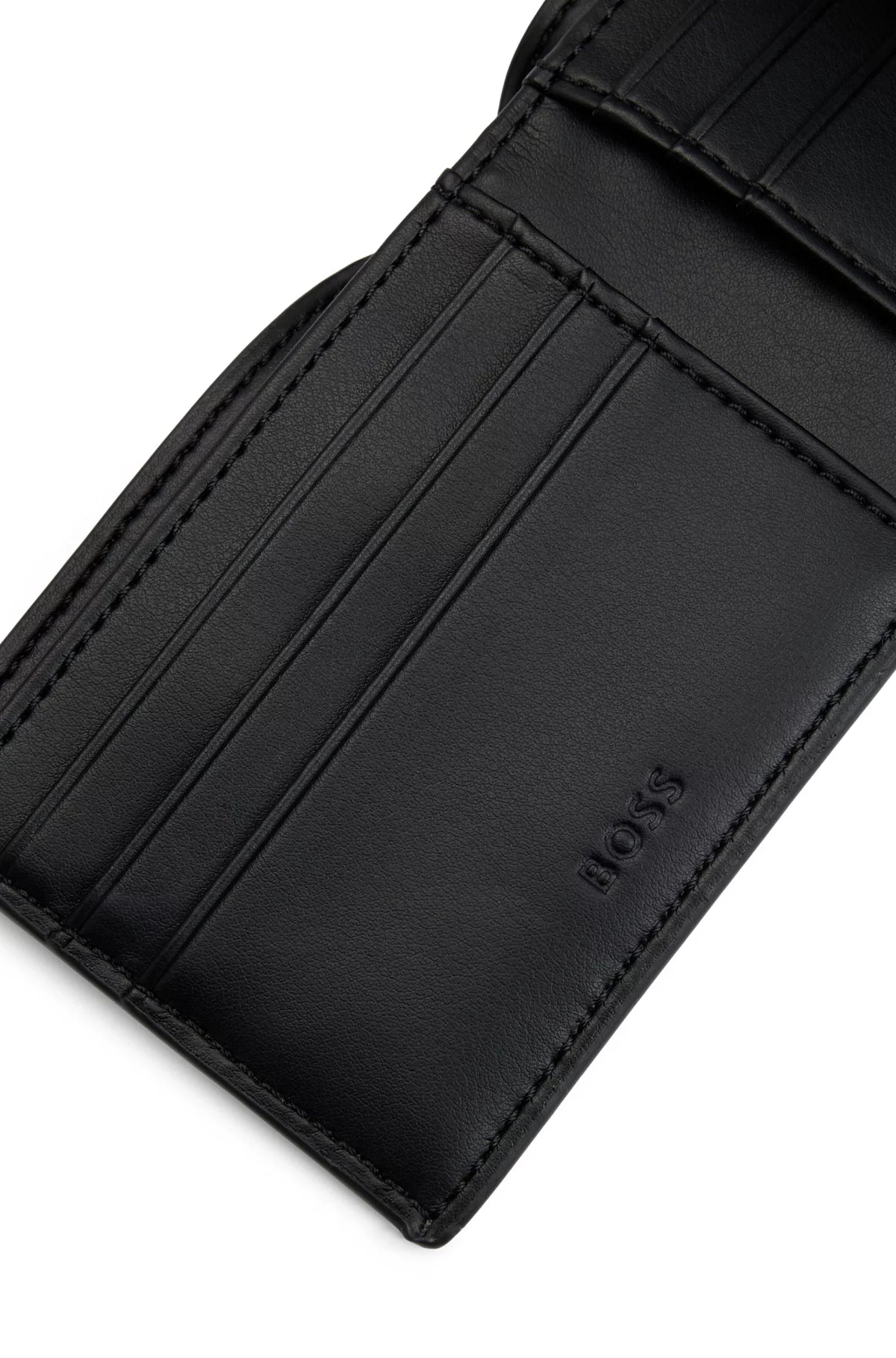 764 - HUGO BOSS Faux-leather wallet with signature-stripe details