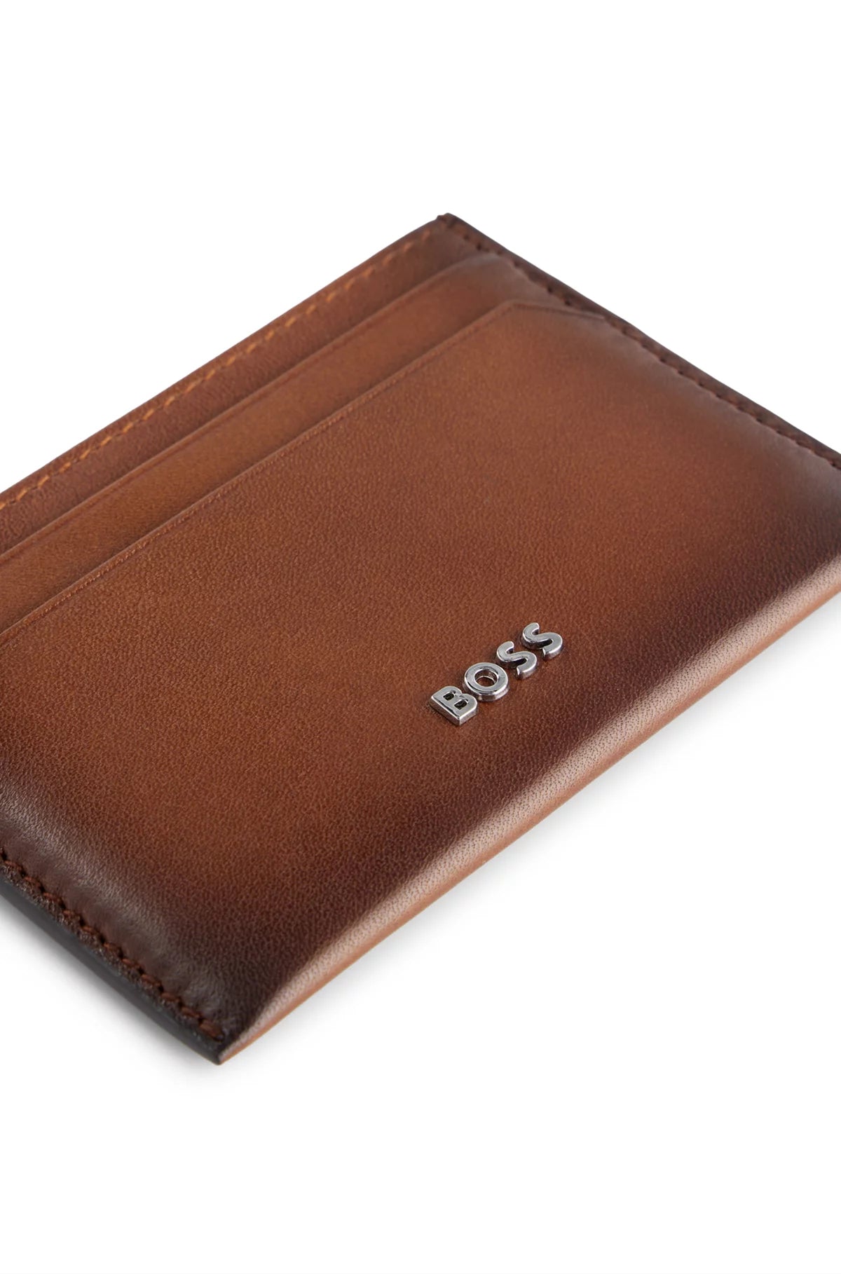 768 - HUGO BOSS Leather card holder with logo lettering