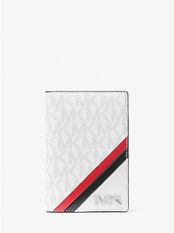 780 - MICHAEL KORS Rivington Striped Logo Bi-Fold Card Case