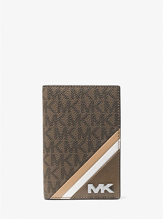 781 - MICHAEL KORS Rivington Striped Logo Bi-Fold Card Case