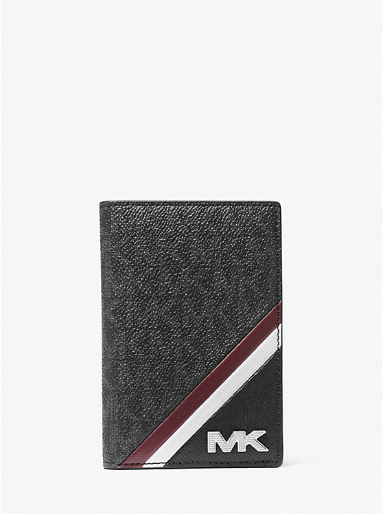 782 - MICHAEL KORS Rivington Striped Logo Bi-Fold Card Case