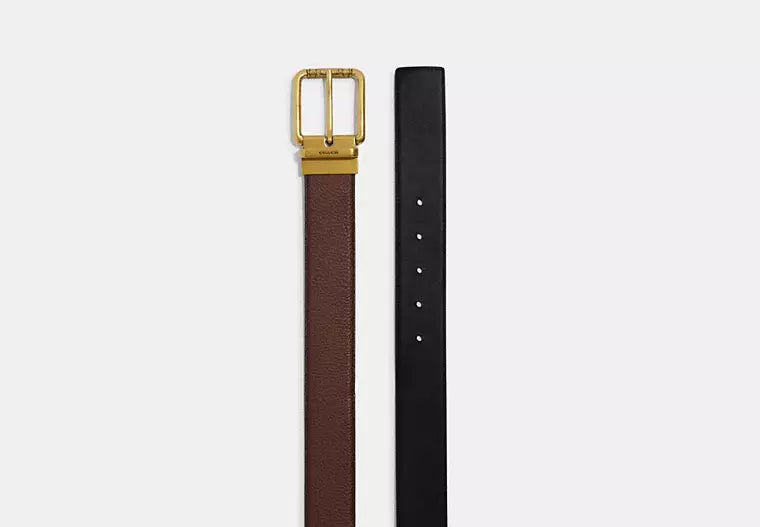 966 - SOBRE PEDIDO - COACH Square Roller Buckle Cut To Size Reversible Belt, 38 Mm