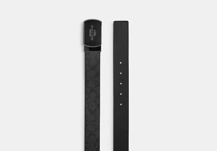 969 - SOBRE PEDIDO - COACH Plaque Buckle Cut To Size Reversible Belt, 38 Mm
