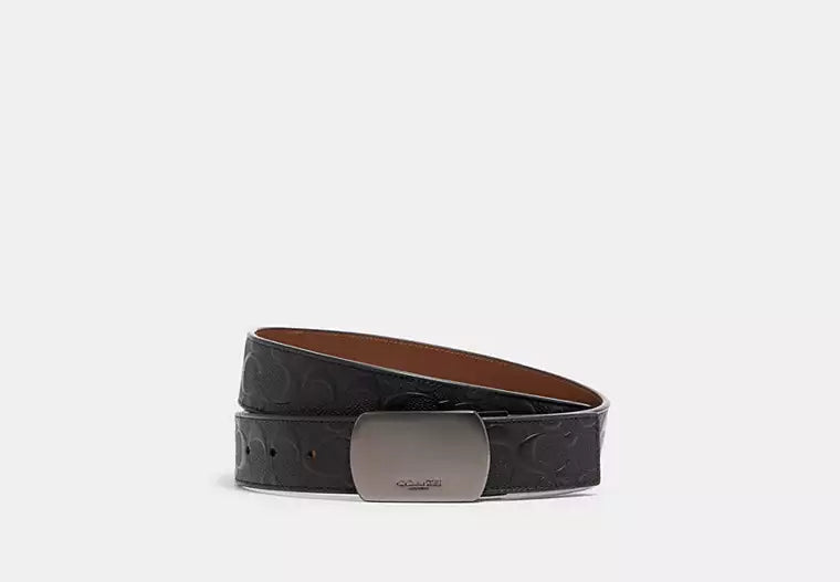 970 - SOBRE PEDIDO - COACH Plaque Buckle Cut To Size Reversible Belt, 38 Mm