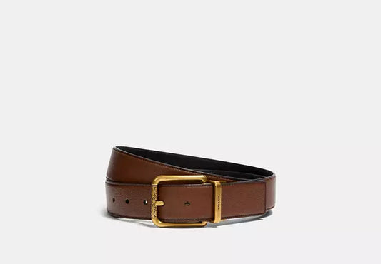 966 - SOBRE PEDIDO - COACH Square Roller Buckle Cut To Size Reversible Belt, 38 Mm